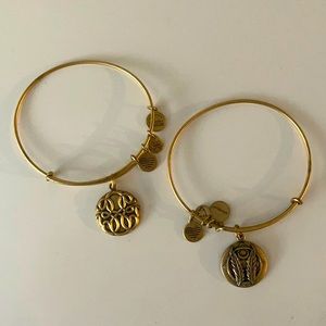 Alex + Ani 2 Bangle Bracelet Set Godspeed & Path of Life